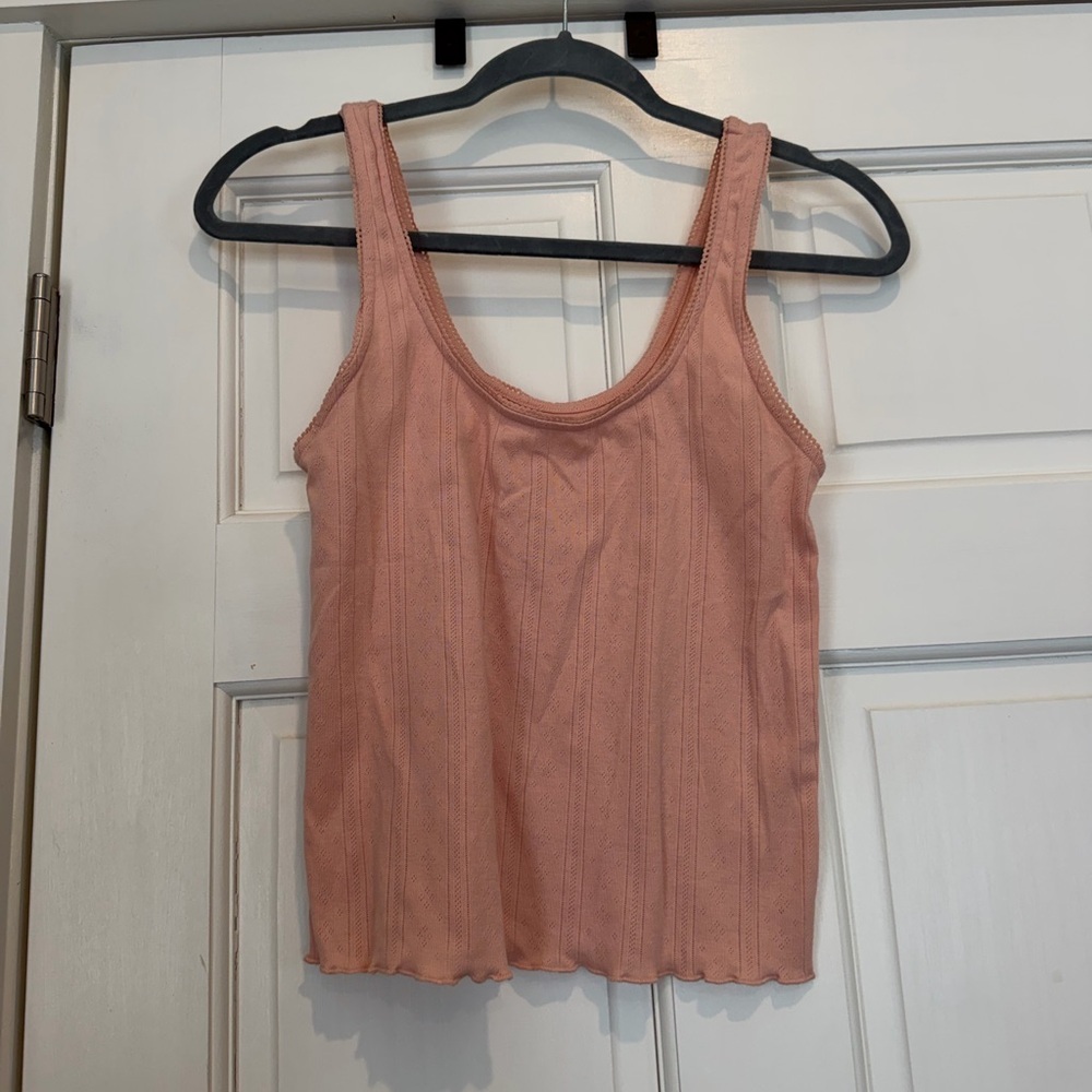 American Eagle Outfitters Ribbed Tank Top - Mauve Pink